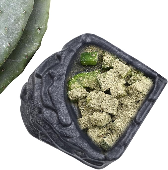 Reptile Water Dish, Reptile Feeding Dish Corner Bowl Breadworm Feeding Food Bowl, Terrarium Decor Bowls for Bearded Dragon Lizard Frog Leopard Gecko Tortoise Hermit Crab Chameleon (Style-2 Small)