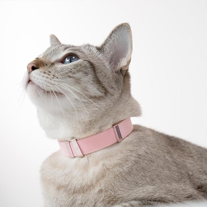 Safety Cat Collar - U.S. IDA Gold Award Design, Stretchy Elastic Quick Release Non Breakaway Cat Collar Light Weight for Kitten All Small Medium Large Cats (Burgundy, S (5.9-11.8 inch))
