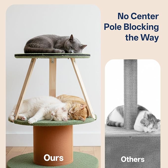 44" Tall Christmas Cat Tree with Three Entrances, Stable Christmas Cat Tower with Scratching Posts and Gift Box, for Indoor Cats (Gradient-44 Tall)