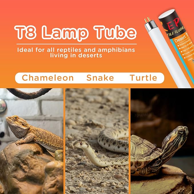 T8 UVB Reptile Light 18W 10.0-2 Pack,UVA UVB Light Bulb for Reptiles,Reptile UVB Lamp Tube for Bearded Dragon
