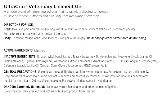 UltraCruz® Veterinary Liniment Gel for Horses, 32 oz