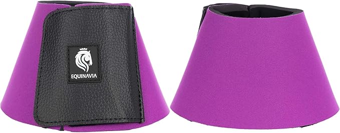 Equinavia Toki Bell Boots for Horses | Neoprene Overreach Boots - Bright Purple - L