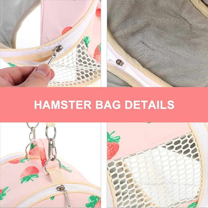 POPETPOP Guinea Pig Carrier, Portable Hamster Carrier Bag, Clear Bunny Backpack Carrier, Hamster Out Bag, Small Pet Travel Carrier for Bunny, Rat, Bird, Hedgehog