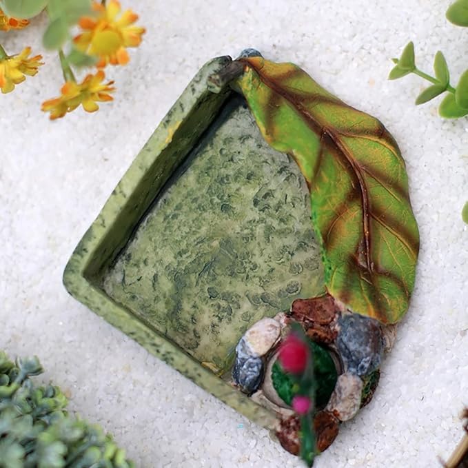 Hermit Crab Food Dish, Resin Hermit Crab Food & Water Bowl, Hermit Crab Accessories, Cactus Design Reptile Feeding Bowl, Hermit Crab Water Bowl for Dry and Fresh Foods (Green)