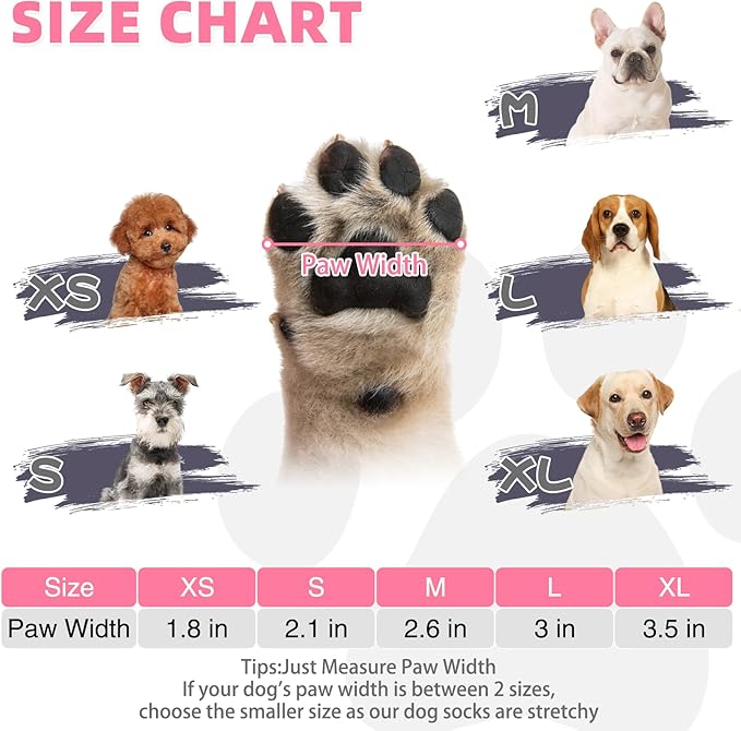 KOOLTAIL Dog Socks for Hot Pavement, Summer Breathable Dog Socks to Prevent Licking Paws, Non Slip Pet Boots & Paw Protectors for Hardwood Floor,Grippy Shoes for Small Medium Large Senior Dogs,Pink M