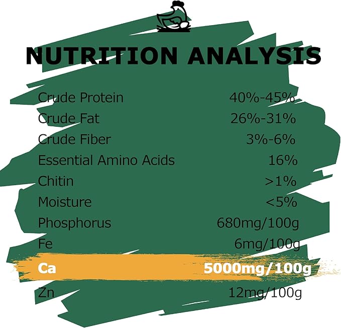 Dried BSF Larvae for Chickens - Non-GMO Poultry Feed Supplement, 85X More Calcium Than Mealworms, 1LB Grub Worms Perfect for Molting & Laying Hens, Ducks, and Wild Birds