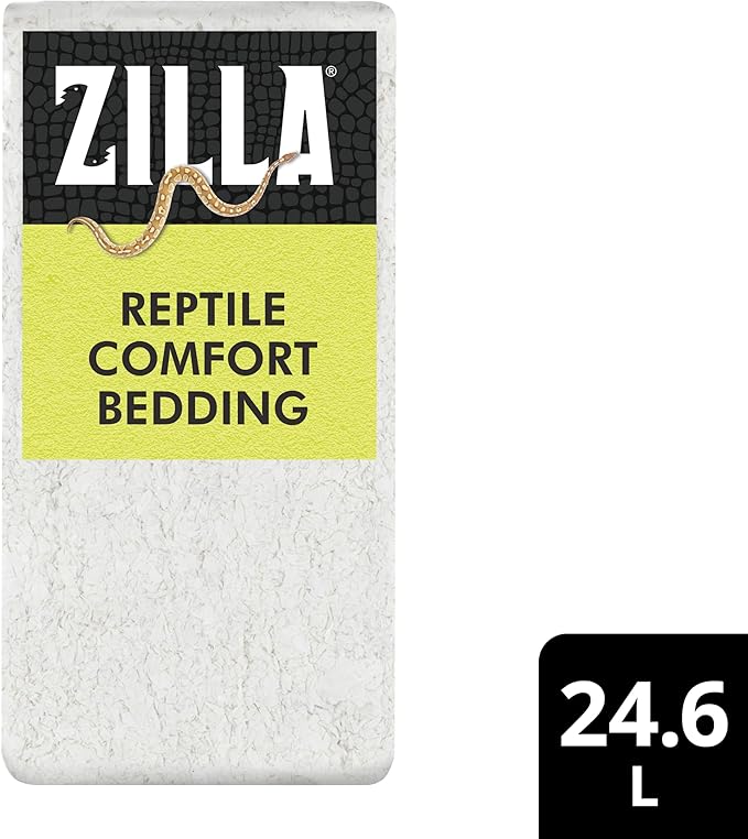 Zilla Reptile Comfort Bedding, Burrowing Reptile Paper Bedding for Skinks and Snakes, 24.6 Liters