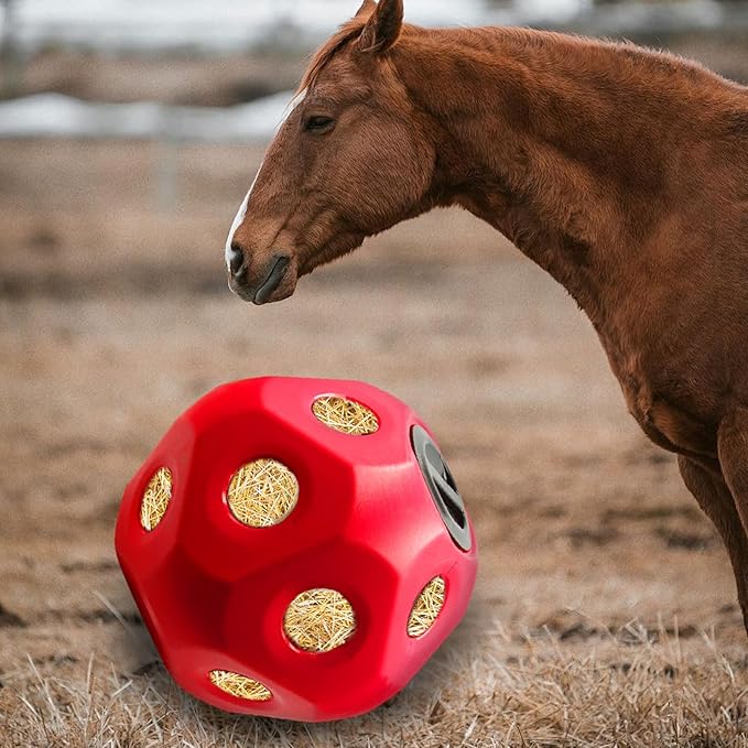 Hay Feeder, Horse Treat Ball, Hay Feeder for Horses, Horse Ball, Hay Ball Feeder for Horses, Horse Feeders for Stalls, Red