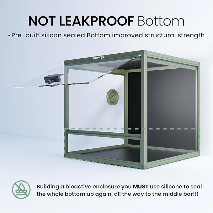MagicCube 18'' x 18'' x 18'' Reptile Terrarium with Lock, 24 Gallon Reptile Tank with Flip-Up Tempered Glass Door, Top Screen Ventilation for Leopard Gecko, Lizards