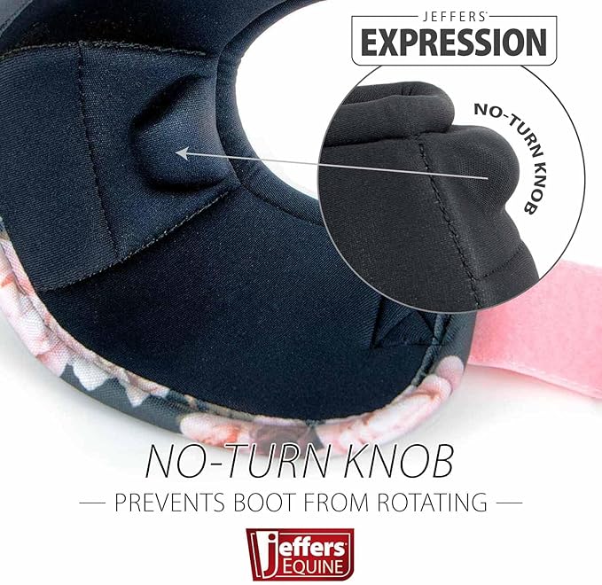 Jeffers Expression No Turn Bell Boots for Horses - Rose Garden, Large | Shock Absorbing Hoof Protection | Secure Double Hook & Loop Closure, Perfect for Turnout, Training, & Riding - 1 Pair