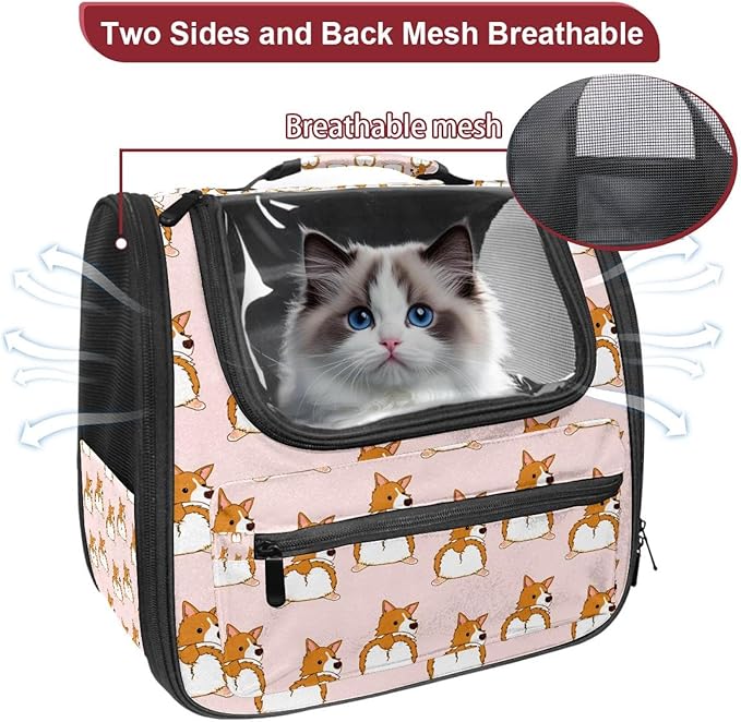 Corgi Dog (2) Pet Carrier Soft Sided Carrier for Small Medium Cats Dogs