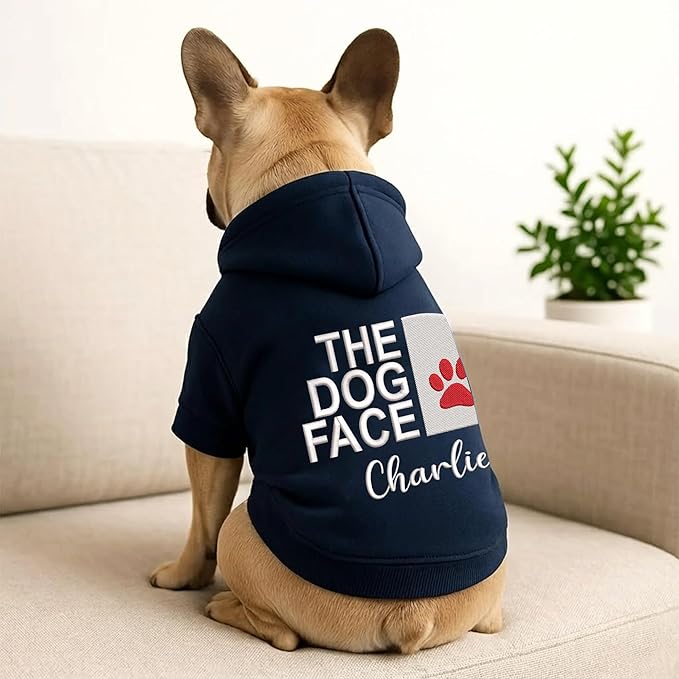 Noni Personalized Name Dog Hoodie, Embroidered Puppy Sweater with Name Text, Custom Pet Clothes Warm Winter Outfit for Dogs, Bright Puppy Sweatshirt, Pet Birthday Outfit, Gift for Dog Lovers