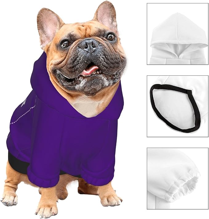 Dog Costume, Custom Dog Hoodie, Dog Name Costume Holiday Pet Pajamas Outfit, Personalized Pet Coat Costumes for Small Medium Large Dogs and Cats for Winter, Indigo, L