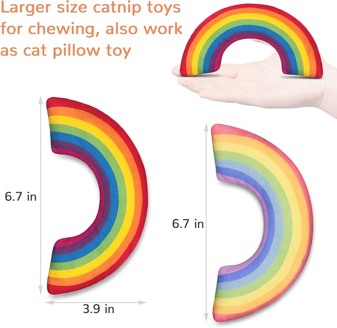 Christmas Cat Toys Kicker Pillows, Xmas Catnip Toys for Indoor Kitten Kitty, Interactive Cat Nip Chew Teeth Cleaning Toy for All Pet Breed, Pack of 2