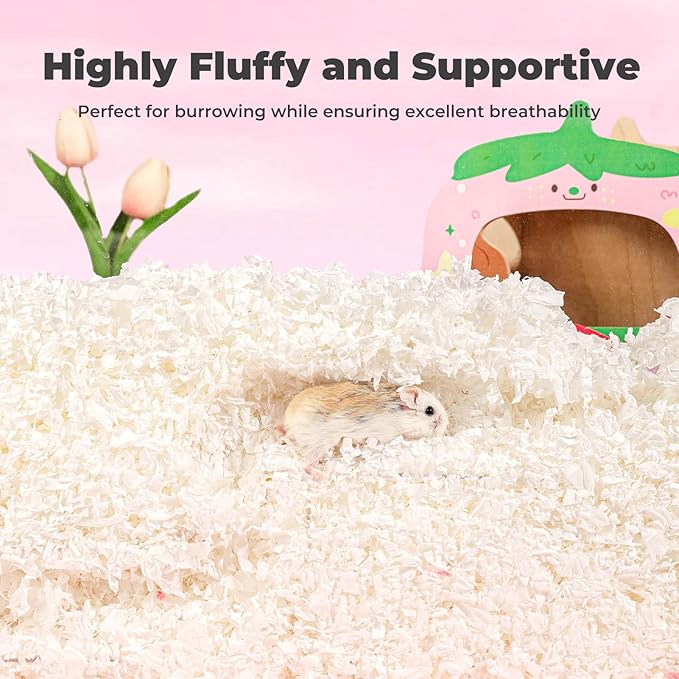mini&moe Hamster Bedding 23 Liters:Hamster Bedding Dust-Free and Odor Control Moisture Absorbent Natural Paper Small Pet Bedding - for Guinea Pigs, Hamsters, Rabbits, and Small Animal