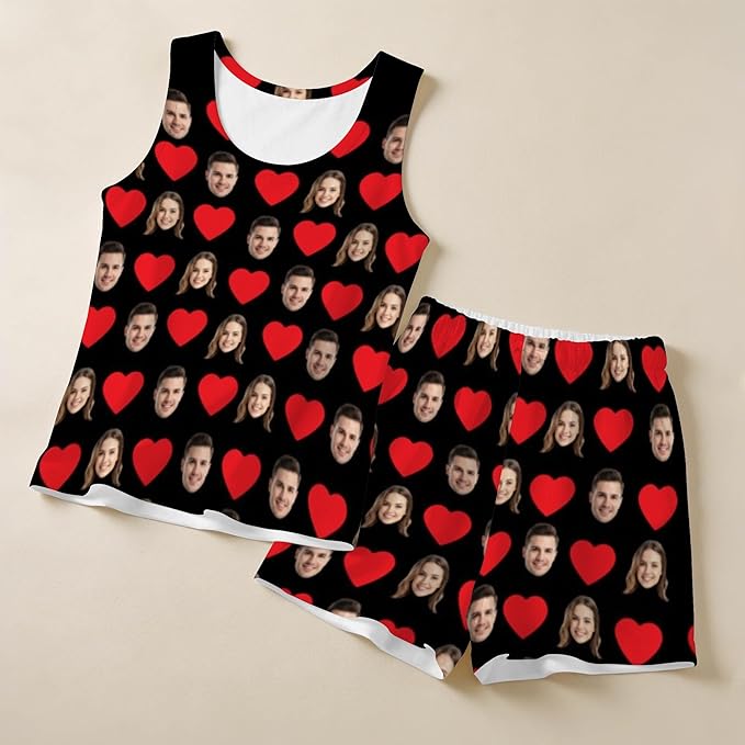 D-Story Personalized Pajamas with 1-8 Faces for Women Men, Custom Christmas Pjs, Pajamas Gifts For Family,Cat Mom,Dog Mom