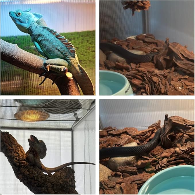 27 Gallon Bearded Dragon Tank, 24"x16"x16" Reptile Terrarium, Small Reptile Enclosure with Aluminum Frame, Mesh Top, Sliding Lock Doors