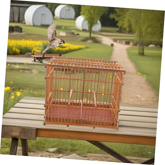 Lightweight Bird Cage Portable Woven Bird Carrier for Small Birds Stylish Outdoor Travel Accessory for Budgies Parakeets and More Durable Design for Everyday Use