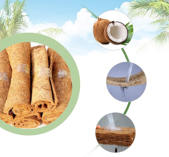 PINVNBY 4 Pieces Reptile Carpet,Bearded Dragon Natural Coconut Fiber Mat,Lizard Terrarium Liner Pads,Tortoises Bedding Supplies for Gecko Snake Chameleons(4 Sheets / 19.7x11.8x0.4inches)