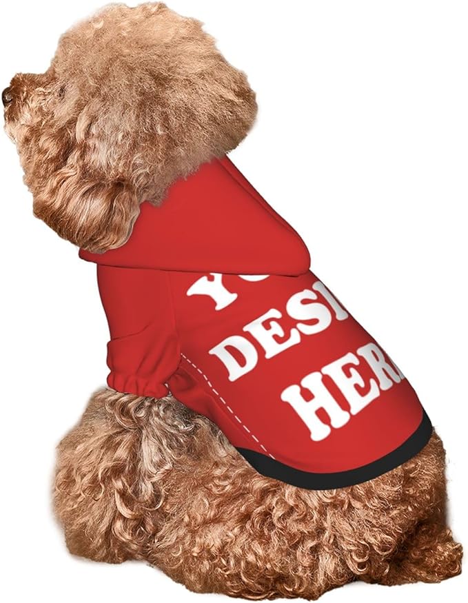 Dog Costume, Custom Dog Hoodie, Dog Name Costume Holiday Pet Pajamas Outfit, Personalized Pet Coat Costumes for Small Medium Large Dogs and Cats for Winter, Red, M