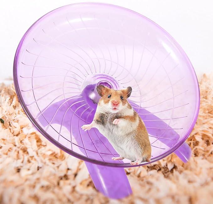 POPETPOP Hamster Running Wheel Rat Flying Saucer Toy Silent Hedgehog Wheel Hamster Wheels Guinea Pigs Running Wheel Mouse Spinner Wheel Chinchilla Dog Sports to Rotate Disc Wheel Plastic