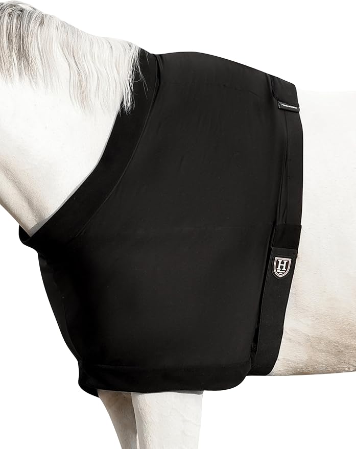 Harrison Howard Horse Shoulder Guard Thick Stretchy with Inner Soft Fleece Lining Adding Comfort Prevents Chafing Black L