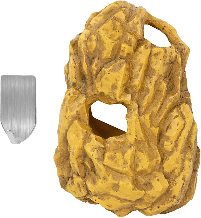 REPTIZOO Reptile Hide Hookable Multi-Levels Hideout Resin Reptile Cave Bearded Dragon Hideout Terrarium Accessories Decor for Reptiles, Amphibians, Snakes, Lizards,Leopard Gecko