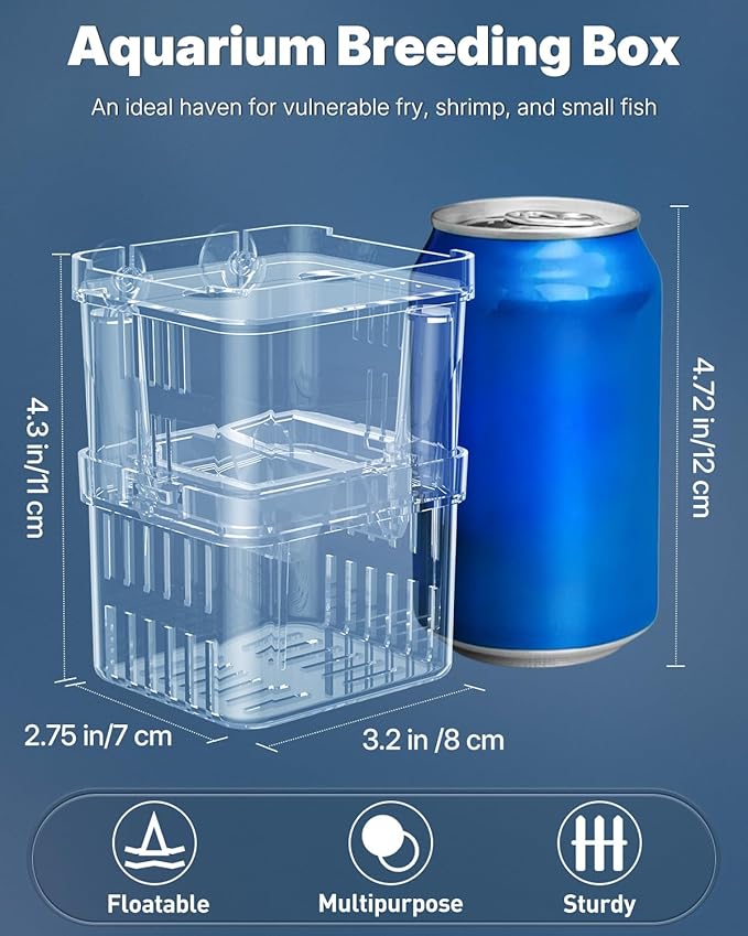 Pawfly Small Aquarium Fish Breeding Box for Fry Hatchery, Shrimp & Aggressive Fish Isolation