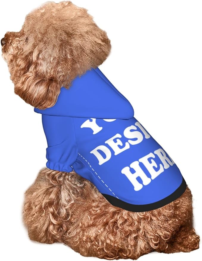 Dog Clothes, Custom Dog Hooded Sweatshirt, Personalized Pet Costume Robe Shirt with Text/Image/Club Name/Pet Shop Logo for Small Medium Large Dogs and Cats, RoyalBlue, XL