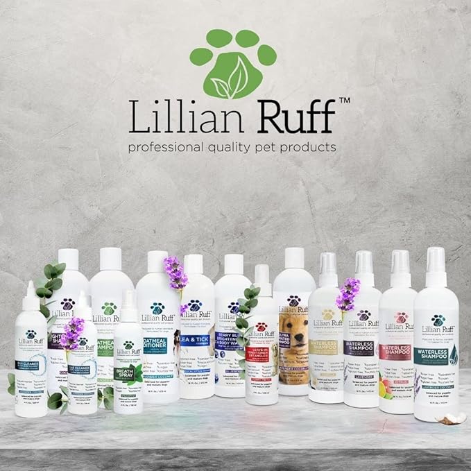 Lillian Ruff PRO Formula Berry Blue Brightening Pet Shampoo - Ultra-Hydrating Professional Whitening Dog Shampoo, Vivid Show-Quality Coat Enhancer, Tear Stain & Odor Eliminator - Vitamin B5 (Gallon)