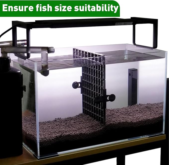 LINLAN 4 Pieces 11.8x11.8in (30X30cm) Aquarium Grid Plastic, Fish Tank Divider, Egg Crate for DIY Filtration and Bottom Protection in Aquascaping (Black-No Accessories)