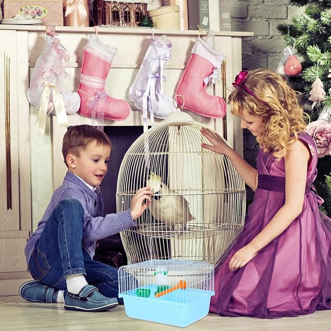 BESPORTBLE Portable Bird Travel Carrier Cage with Perch Food Box Waterer Transparent Bird Parrot Carrier Cage