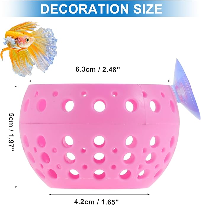 Betta Hideout Tunnel, Interactive Aquarium Decor, Aquarium Tunnel for Betta, Exciting Hiding Spot, Pink