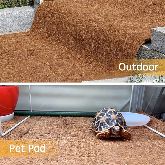 Coco Coir Liner, Yarrdfir 24x120 inch Natural Coconut Liners for planters Flower Basket, Reptile Carpet, Natural Coconut Fiber mat, Garden Decoration, Animal pet pad, Snow Mat
