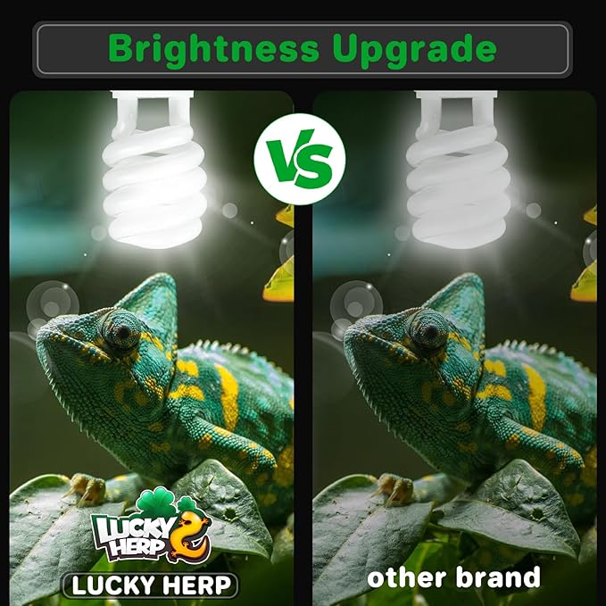 LUCKY HERP UVA UVB Reptile Light 5.0, Tropical UVB 100 Compact Fluorescent Lamp, UVB Light for Reptiles 23W, UVA UVB Reptile Light Bulb, UVB Bulb for Reptiles Chameleons Lizards Tortoises Snakes