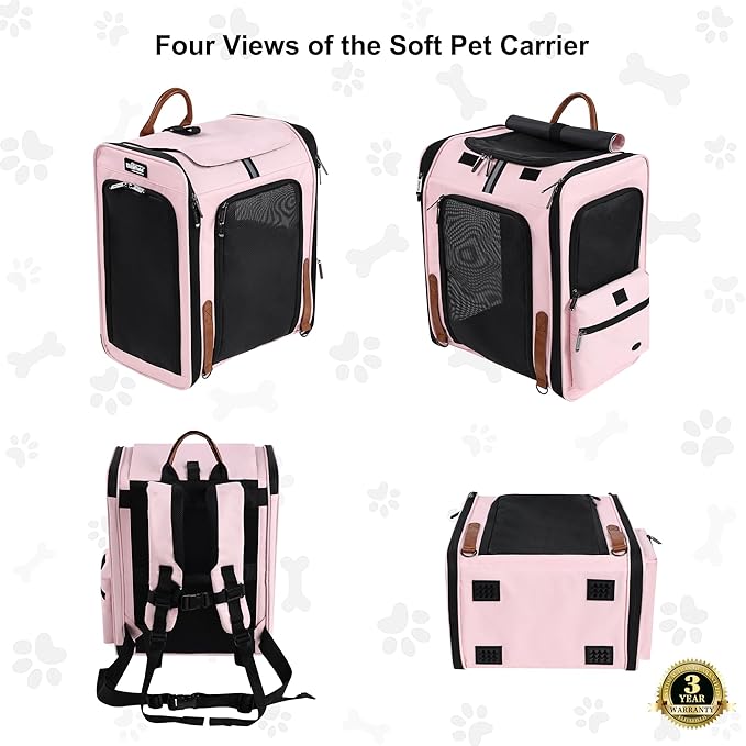 EliteField Deluxe Backpack Pet Carrier (3 Year Warranty, Airline Approved), Travel Soft-Sided Carrier Bag for Dogs, Cats & Small Pets