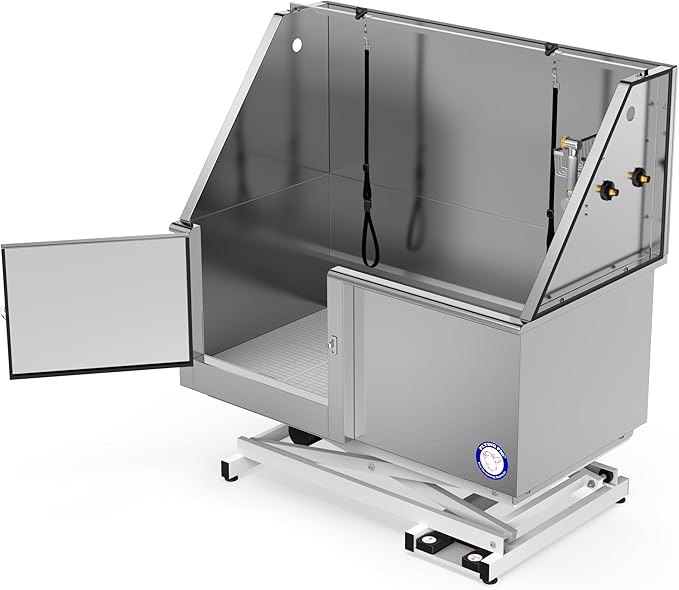Flying Pig 50" Stainless Steel Professional Electric Lift Pet Grooming Tub