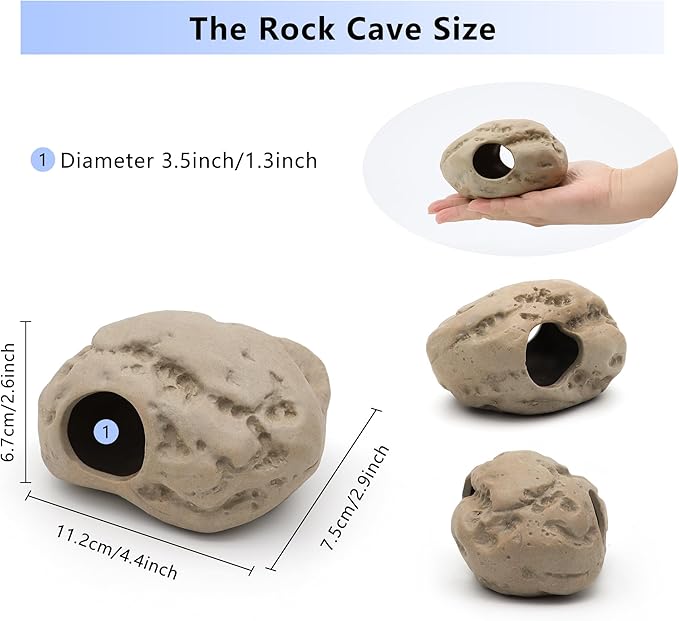 Ceramic Aquarium Decorations, Stackable Rock Caves Betta Fish Tank Accessories Rock Cave Decor (102x3)