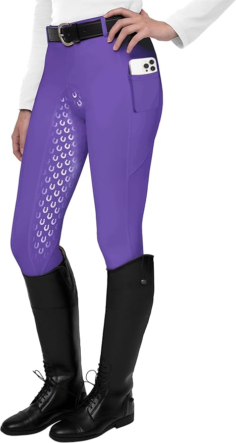 FitsT4 Sports Women's Full Seat Riding Tights Active Silicon Grip Horse Riding Tights Equestrian Breeches
