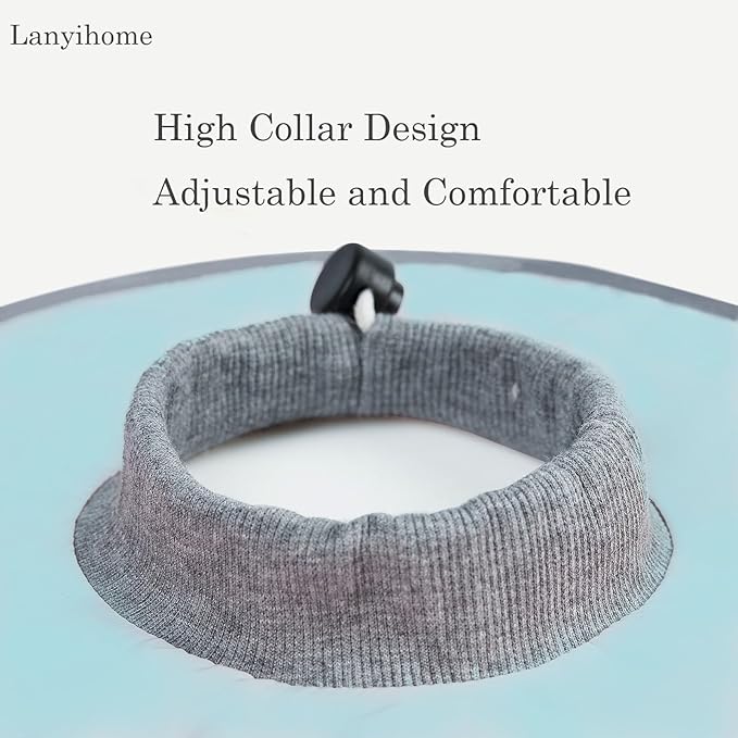 Ultra-Light Cat Recovery Collar - Waterproof Neck Cones After Surgery, Adjustable Flat Elizabethan Collars for Kitten Cats Puppy Rabbits, Mint Green, M Size