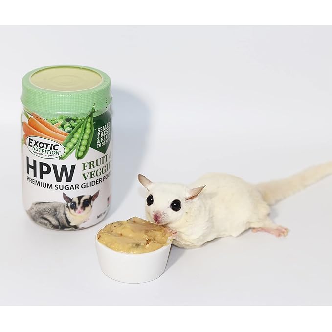 Exotic Nutrition Sugar Glider HPW Diet Jar - High Protein Healthy Natural No Mess Food for Sugar Gliders - High Protein Wombaroo Diet (Combo)