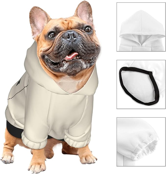 Dog Clothes, Custom Dog Hooded Sweatshirt, Personalized Pet Costume Robe Shirt with Text/Image/Club Name/Pet Shop Logo for Small Medium Large Dogs and Cats, CreamYellow, M