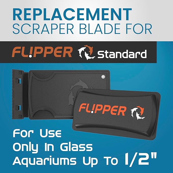 FL!PPER Magnetic Aquarium Cleaner - Acrylic Replacement Blades for Acrylic tanks Standard up to 1/2" - 3 Pack