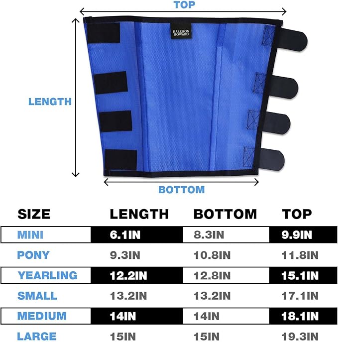 Harrison Howard Loose-Fitting Horse Fly Leggings Breathable, Tear-Resistant Fine Mesh Leg Guards Stay-on Comfortable Fly Boots (Set of 4) Blue Small