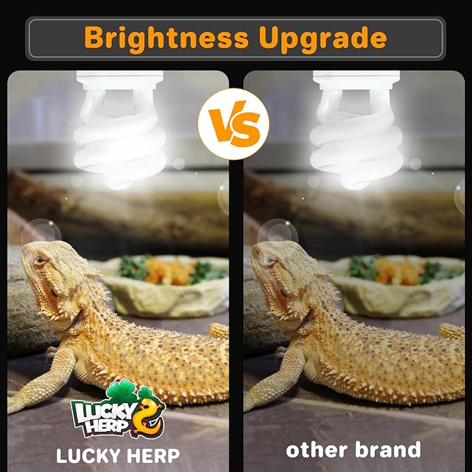 LUCKY HERP UVA UVB Reptile Light 10.0, Desert UVB 150 Compact Fluorescent Lamp, UVB Light for Reptiles 15W, UVA UVB Reptile Light Bulb, UVB Bulb for Reptiles Bearded Dragons Lizards Tortoises Snakes