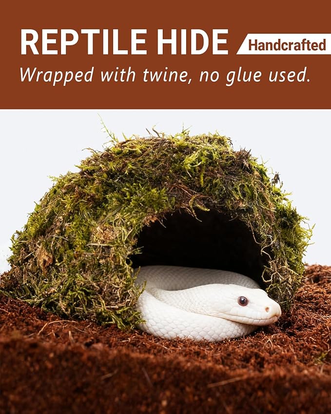 Reptile Hides and Caves – Leopard Gecko Tank Accessories, Natural Dome Reptile Cave & Shelter, Gecko Tank Accessories & Hermit Crab Shelter, 5.5×6.5×3in