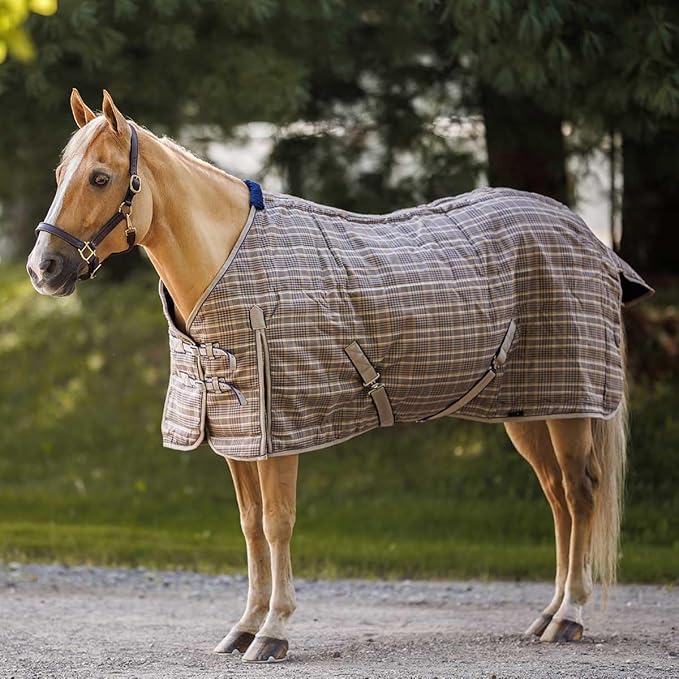 Country Pride Highland 1200D Lightweight Stable Blanket (68, Tan Plaid)