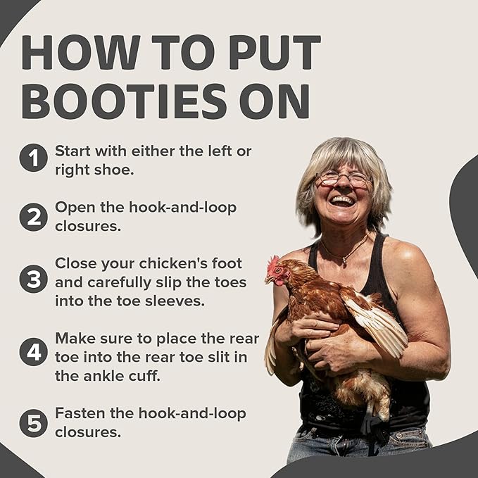 Chicken Shoes for Injured Feet – Protective Neoprene Footwear for Chicken, Open-Toe Design for Bumblefoot Relief, Made in USA - Standard, 3" Max. Inside Width, Gray