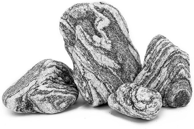 Natural Rocks Aquarium Stone 20lb Silver Seiryu Rock for Fish Tanks, Terrariums, Bonsai, Garden Decoration, Micro Landscapes & Reptile Terrariums (2-9inch 7-8Pcs)