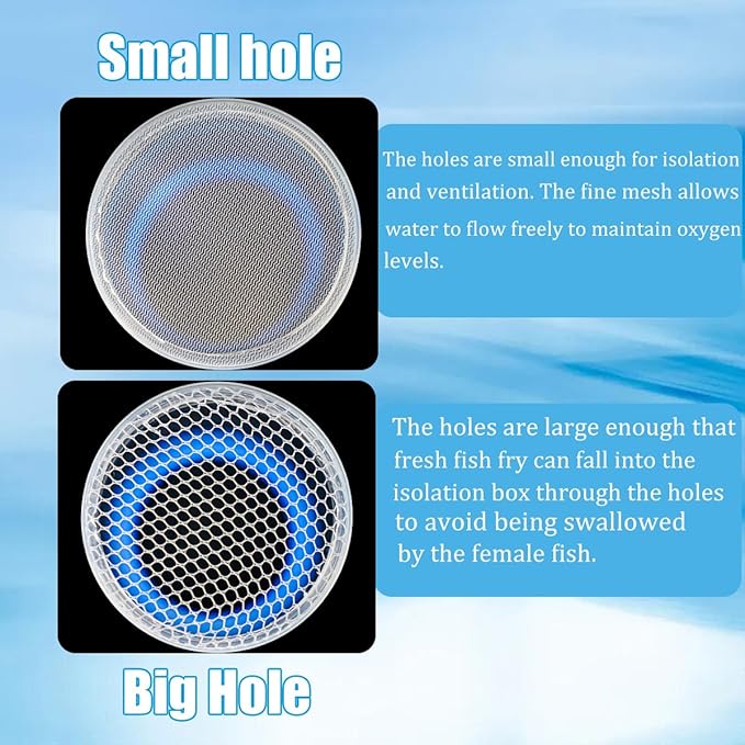 Upgrade Floating Fish Breeding Isolation Box Plastic Mesh Hatchery Incubator Breeder Box BlueLarge
